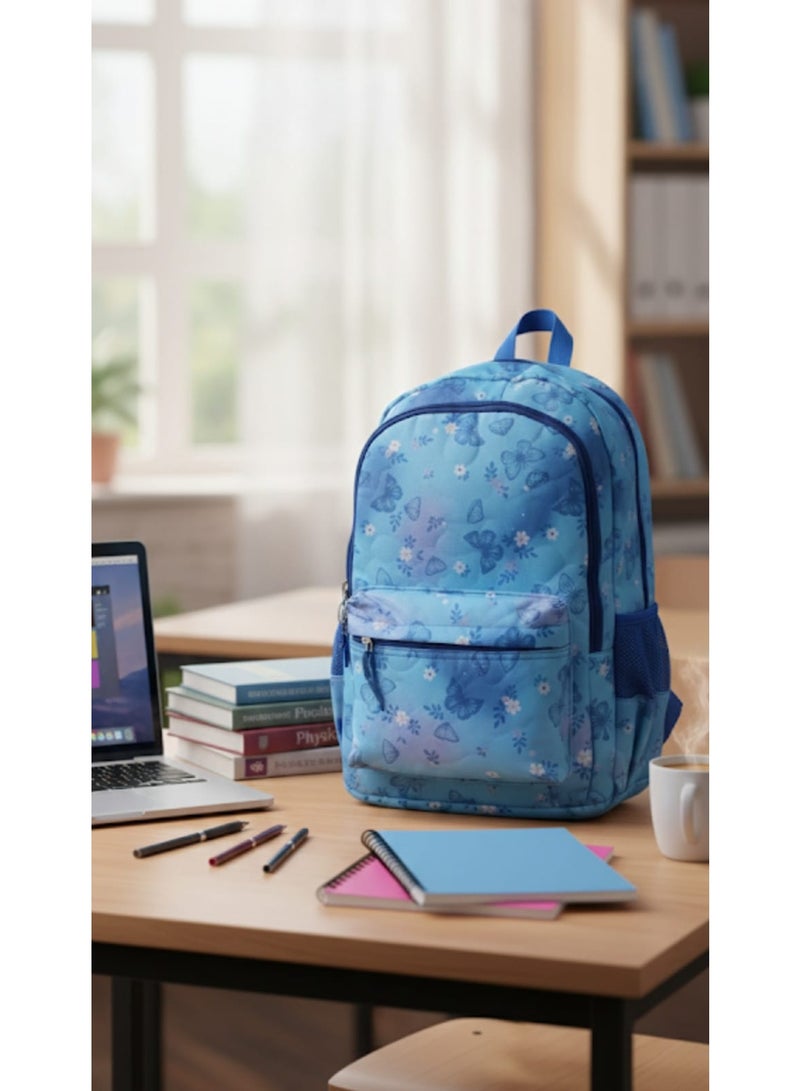 Brand Stores Patterned Backpack , perfect for School and Vacations -Blue - Image 1